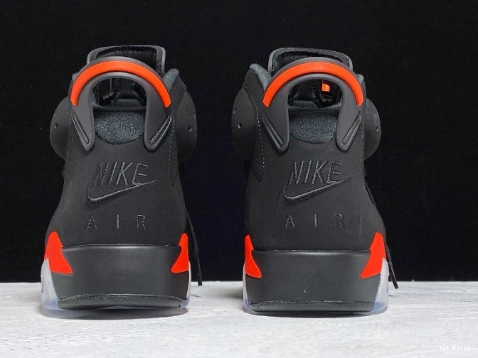 1st Kicks Shoes 384664-060 Air 6 Retro OG Infrared Black Jordan 0803